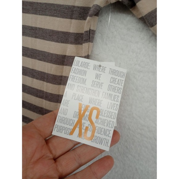 LuLaRoe NWT Julia Dress Size XS Taupe/Beige Stripes Casual Stretch Bodycon Fit - Picture 5 of 16